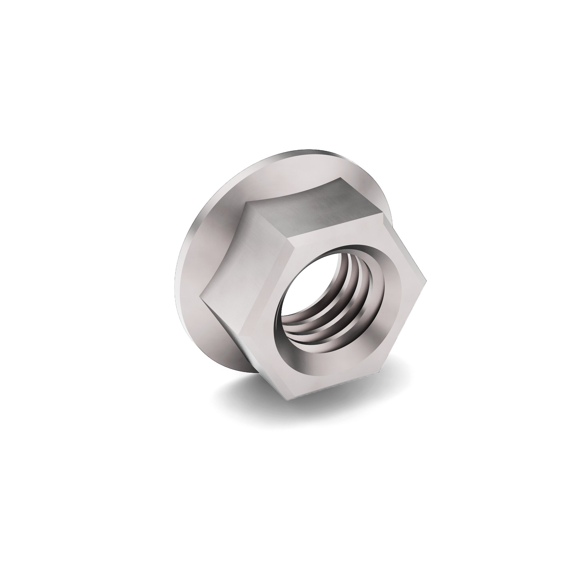 M5-0.8 ISO 10 Hex Flange Nut DIN 6923 Zinc Clear Trivalent