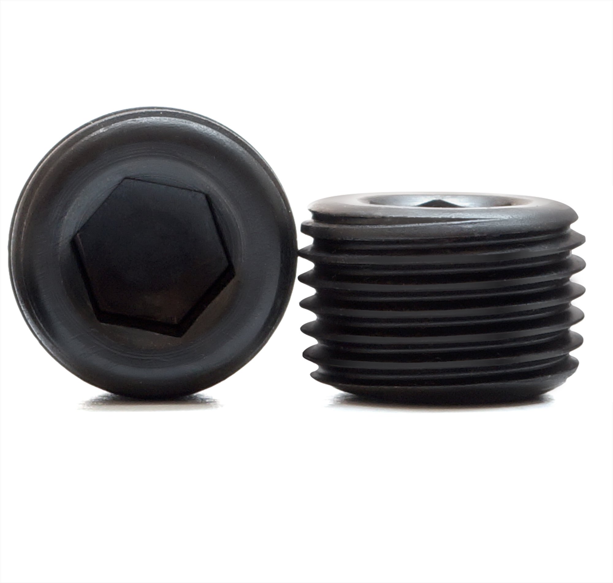 1 1/4-11 1/2 NPTF Alloy Steel Levl-Seal 7/8 Taper Pressure Plug Black Oxide (Unbrako)